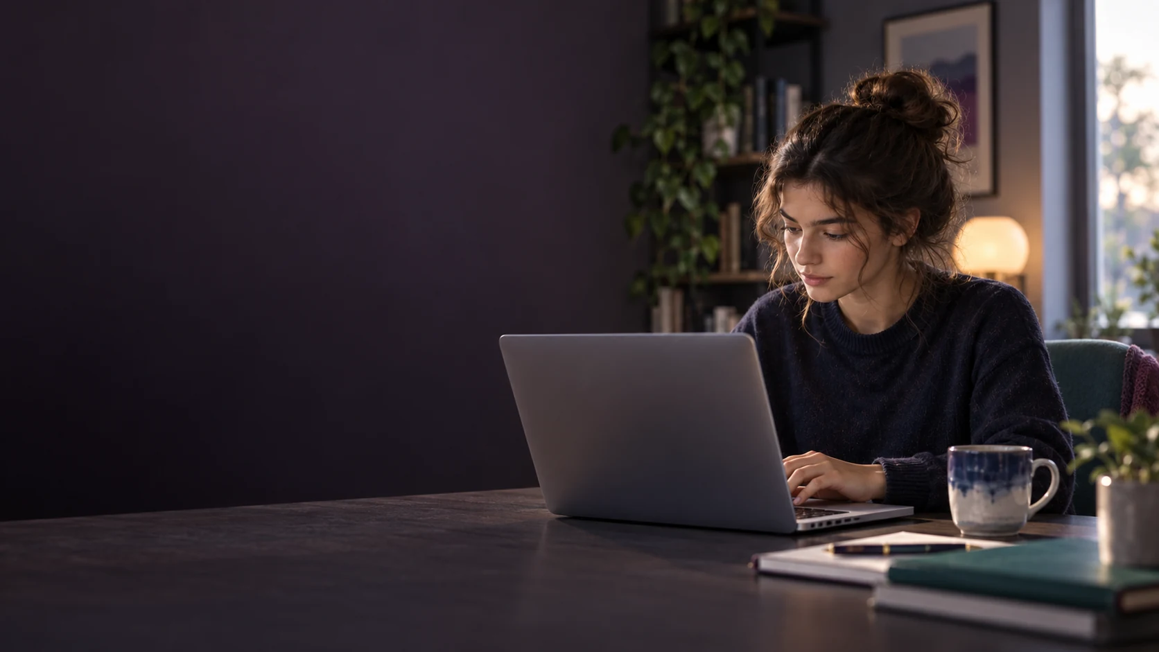 Laptopunda çalışan öğrenci